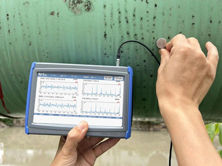 Análise avançada do espectro FFT Detector de vazamento de válvula de emissão acústica síncrona de canal duplo com ganho opcional